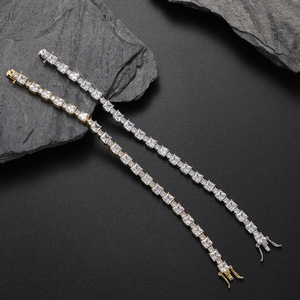 Pulsera de tenis de 5mm + 3mm con circonitas cuadradas y redondas, pulsera de pareja, tamaño Zircon Tanjing, collar de moda Lijing - Product Image 3