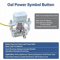 Interrupteur à bouton-poussoir autobloquant avec fil jaune pré-câblé, bouton d'alimentation ovale pour petits appareils électroménagers, interrupteurs pour Glocks