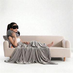 U-Shaped Travel Pillow <b>Memory</b> <b>Foam</b> Neck Support 28x26x14cm Portable Airplane Sleeping Pillow For Comfortable Rest - Product Image 2