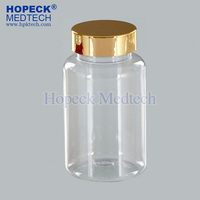 HOPECK Bouteille en PET de qualité médicale 5-120 ml, couleur et logo personnalisés pour flacons vides de pilules/capsules/vitamines avec bouchon à vis