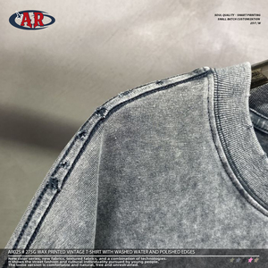 Merk Gewassen Zwaargewicht Streetwear Effen Blanco Oversized Drop Shoulder Heren Op Maat Gemaakte Katoenen T-Shirts - Product Image 6