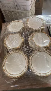 売れ筋ヨーロピアンスタイルディナーセットセラミック磁器食器セットゴールドビーズ装飾