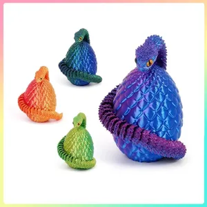 Figurines d'action en plastique imprimées en 3D, jouets œufs de serpent, figurines d'anime créatives anti-stress, ornements de bureau rotatifs et mobiles, cadeau - Product Image 5