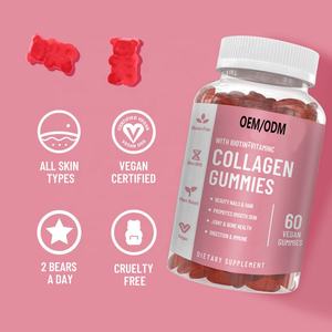 Gummies de collagène végétaliennes pour l'éclat de la peau, enrichies en vitamines, biotine, glutathion et vitamine C, en gelée, livraison directe - Product Image 3