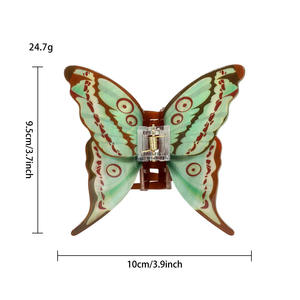 Accessoires pour cheveux pour femmes, grande pince à cheveux en acrylique de 11 cm, pince à cheveux en forme de papillon simulé, pince à cheveux pour femme, vente en gros - Product Image 4