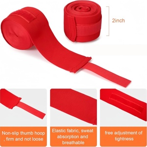 สายรัดข้อมือผ้าฝ้ายยืดหยุ่นปรับแต่งได้สำหรับ MMA มวยไทย - Product Image 5
