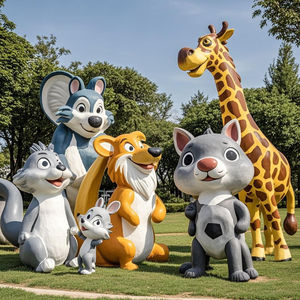 Maatwerk Cartoon Dierlijke Sculptuur, <span class=keywords><strong>Outdoor</strong></span> Decoratie Ornamenten Maatwerk, Indoor Glasvezel Hars Kat En Hond Beelden - Product Image 1