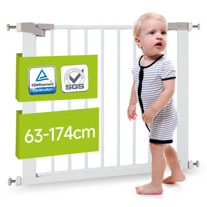 Barrière de sécurité intérieure pour enfants Babi sans perçage avec rallonge et porte pour petit chien ou animal de compagnie - Product Image 2