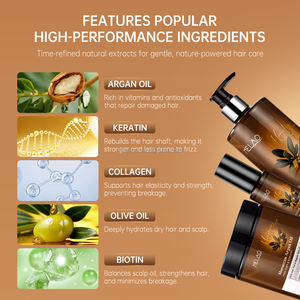 Mascarilla Capilar Reparadora OEM con Aceite de Argán, Queratina y Colágeno para Cabello Seco y Quebradizo, Mascarilla Capilar con Aceite de Argán y Queratina, Tratamiento para Cabello Sedoso - Product Image 3