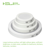 Plafonnier LED 12W ultra-plat à montage en surface IC-DOB 1100-1350lm 3000K-7000K 100-265V pour la maison