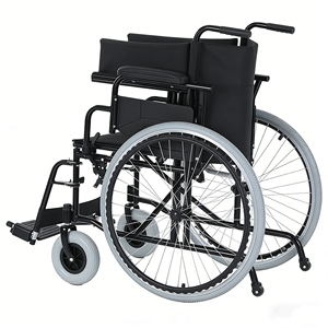 Professioneller manueller Rollstuhl mit breiten Vorderrädern und hochklappbaren Armlehnen für medizinische Einrichtungen - Product Image 3