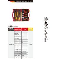 WEDO VDE 1000V Ensemble d'outils isolés 13 pièces avec pinces tournevis Clé hexagonale Testeur de tension