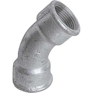 1 \ "1/4 \" Galvanizado 45 ° Bend HEMBRA/HEMBRA Accesorios de hierro fundido de acero al carbono BSPP/BSPT/NPT Rosca ASTM Superficie Lisa estándar - Product Image 1