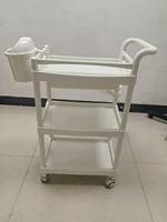 Chariot de spa, mobilier de salon de beauté en plastique avec roulettes, chariot de salon blanc avec tiroir, chariot de rangement pour coiffeur