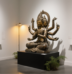 寺院、ブロンズ仏像のための宗教的人物の屋外装飾大規模ブロンズ席仏像 - Product Image 5