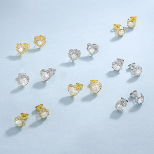 <span class=keywords><strong>Orecchini</strong></span> a lobo di lusso in argento sterling 925 con diamante GRA da 1 o 2 carati, moissanite VVS, a grappolo floreale, in oro <span class=keywords><strong>bianco</strong></span>, per uomo e donna - Product Image 4