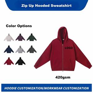 Ropa Promocional de Calidad, Sudadera con Capucha y Cierre de Cremallera de Algodón Puro con Logotipo Personalizado para Empleados y Eventos Escolares - Product Image 2