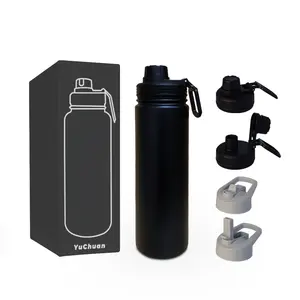 Copo de sublimação esportivo portátil garrafa térmica ecológica fácil de transportar e garrafa de aço personalizada funcional para viagens