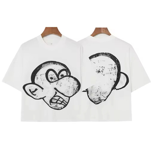 Streetwear Men's T-<b>Shirts</b> 100% Cotton <b>Y2K</b> Printed Graphic Tee <b>Shirts</b> High Quality Boxy Cropped T <b>Shirts</b> - Product Image 2