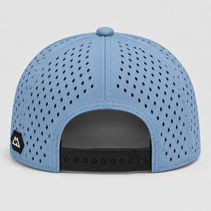 Casquettes Snapback de haute qualité 100% polyester, respirantes, sportives, à 5 panneaux, avec trous découpés au laser, logo personnalisé en PVC, casquette snapback - Product Image 4