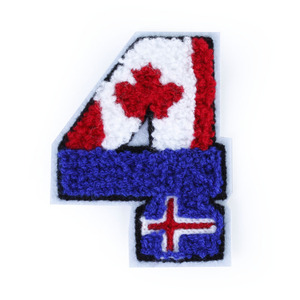 Bán buôn tùy chỉnh màu hồng số vá khăn sắt trên cao đẳng thêu Chenille các bản vá lỗi - Product Image 6