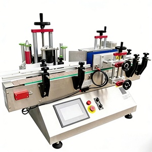 Glass <b>Plastic</b> Jar Cans <b>Bench</b> Top Desktop Table Top Automatic Round Wine Bottle Label Sticker Labeling Machine - Product Image 1