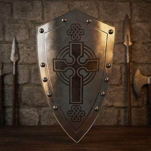Escudo Templario Cruzado de Metal, Listo para la Batalla, 28 Pulgadas - Product Image 5