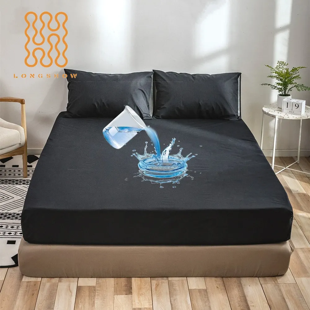 कस्टम 1800 के साथ 100% पॉलिएस्टर microfiber निविड़ अंधकार समग्र बिस्तर सज्जित चादर pillowcase के लिए घर