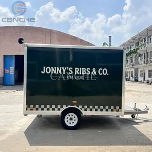 Chariot de vente ambulant pour hamburgers, frites, café et glaces, idéal pour la vente en extérieur - Product Image 1