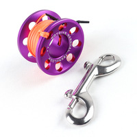 Bobine de ligne de pêche sous-marine, bobine de ligne en alliage d'aluminium, 15 mètres 30 mètres avec double hameçon, plusieurs couleurs disponibles