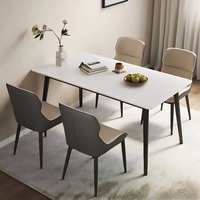 Chaise de salle à manger moderne minimaliste en métal Canton Foshan avec dossier rembourré en cuir PU pour usage domestique et hôtelier, légère