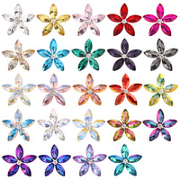 Magnifiques patchs de fleurs en strass cristal colorés en forme d'œil à coudre pour vêtements, chaussures, sacs et accessoires DIY