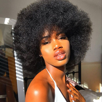 Vente en gros Cheveux Afro Crépus Bouclés Remy pour Pixie Perruque Full Frontal Brésilien Dentelle Perruque avec Dentelle Transparente pour les Femmes Noires
