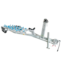 Remorque bateau à triple essieu, remorque bateau galvanisée à chaud, capacité de charge de 3500 kg, remorque bateau à rouleaux
