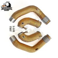 Tubo de Escape Directo SS304 de HT Performance Car Parts para BMW 2018-2023 F90 M5 S63 4.4T con Protector Térmico Dorado