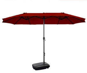Grand parasol double face de 15 pieds à structure en acier, éclairé par énergie solaire, pour marché commercial, jardin et terrasse - Product Image 6
