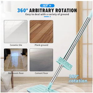 Serpillère mains libres en acier inoxydable à tête pivotante avec essoreuse intégrée, conception durable, taux de déshydratation élevé, absorption rapide pour usage domestique et professionnel - Product Image 3