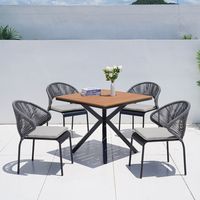 Ensemble de mobilier de jardin d'angle de luxe en rotin et teck, durable, écologique, de style postmoderne, pour patio extérieur
