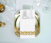 Serviettes Airlaid jetables imprimées personnalisées de haute qualité teinture dîner fête de mariage Serviettes en papier avec poche pour couverts