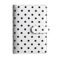 Carnet de planification financière SYC à feuilles mobiles A6 en cuir rigide à pois avec fermeture magnétique et multiples compartiments pour le suivi des travaux