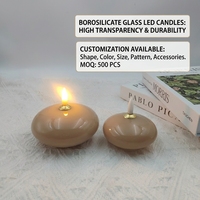 Bougie LED sans flamme en verre, lumières de Noël, fournisseur de marques privées, ampoule en forme de larme, lumière chaude, décoration de salon, cadeau, borosilicate