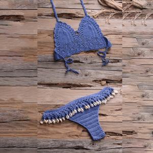 Ensemble de bikini 2 pièces personnalisé à col en V, push-up, fleurs 3D faites à la main, maillot de bain sexy mini string pour femmes, vêtements de plage - Product Image 1