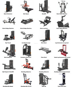 Máquina de Empuje de Cadera de Pie, Equipo de Entrenamiento de Fuerza Profesional con Pesas, para Entrenamiento Comercial - Product Image 6