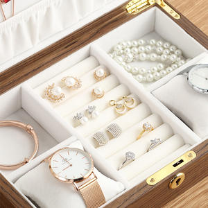 DS Modern Stylish Rectangle Wooden Ring Jewellery Packaging <b>Boxes</b> Household Simple Collection - Product Image 4