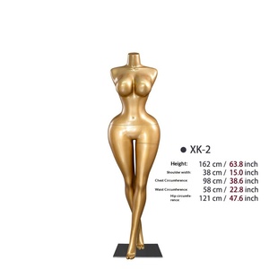 Mannequin féminin en fibre de verre doré, <span class=keywords><strong>taille</strong></span> extra-large, <span class=keywords><strong>taille</strong></span> cintrée, poitrine et fessier généreux, avec tête, pour vitrine - Product Image 6