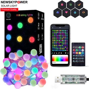 Đầy Màu sắc Globe RGB năng lượng mặt trời chuỗi Lights Vòng bóng 20m 200led bóng đèn app điều khiển từ xa với âm nhạc nhịp nhàng cho ngoài trời trang trí nội thất - Product Image 6