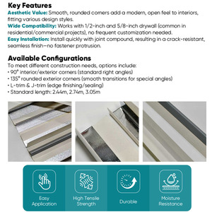 <span class=keywords><strong>Juntas</strong></span> de Placas de Yeso de Alta Calidad, Acero Galvanizado Flexible, Metal 90 ° <span class=keywords><strong>Esquinero</strong></span> en C <span class=keywords><strong>para</strong></span> Proteger los Bordes de las Paredes - Product Image 6