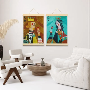 N-001 En Bois Défilement Toile Peinture Cadre Affiche Bois Défilement Peint À La Main Art Vis-Fixe Défilement Vis-Sc - Product Image 4