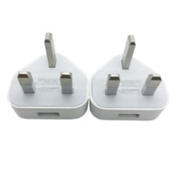 Adaptateur de chargeur mural portable USB 5W avec prise britannique à 3 broches, chargeur rapide 5V 1A pour ordinateur portable, matériau GaN, protégé par OVP et OTP
