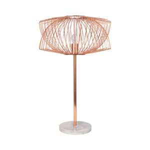 Lampada da Tavolo con Gabbia in Filo Metallico, Design in Metallo e Base in Marmo, Lampada d'Accento per Camera da Letto o Soggiorno - Product Image 2